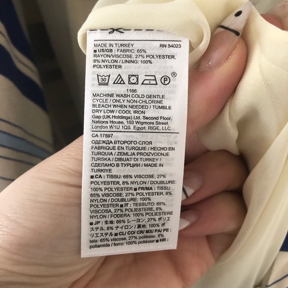 Banana Republic formal Blue Stripe Dress 1shoulder - Picture 7 of 8